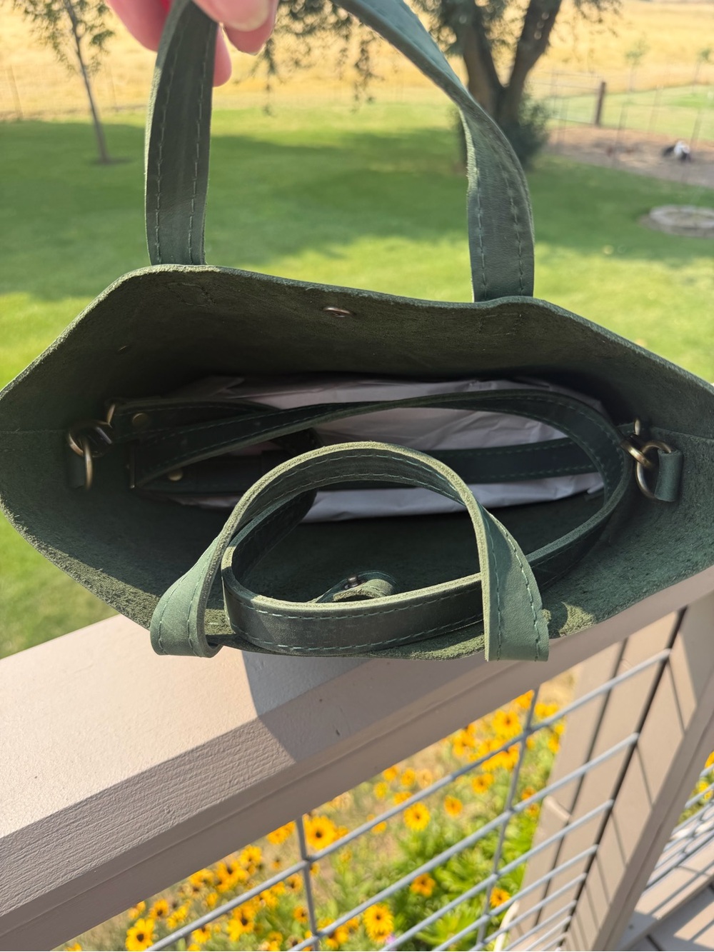 New Portland Leather Evergreen Mini Crossbody Tote - Picture 4 of 6